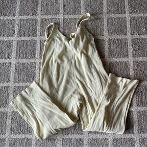 Urban Outfitters Pale Yellow Waffle Overalls